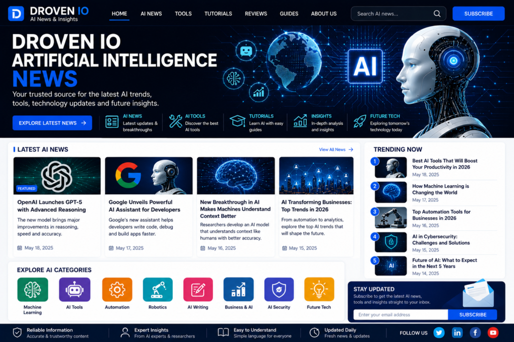 Droven IO Artificial Intelligence News – Latest AI Trends, Tools & Innovations